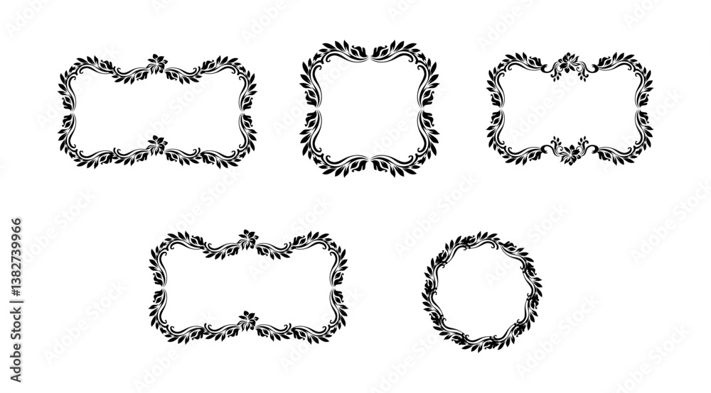 Obraz premium Set of calligraphic design elements, page decor, dividers and ornate headpieces