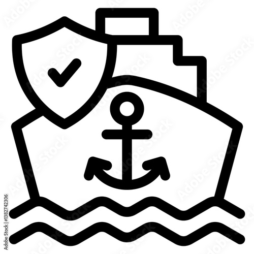 Marine Insurance Icon Element For Design