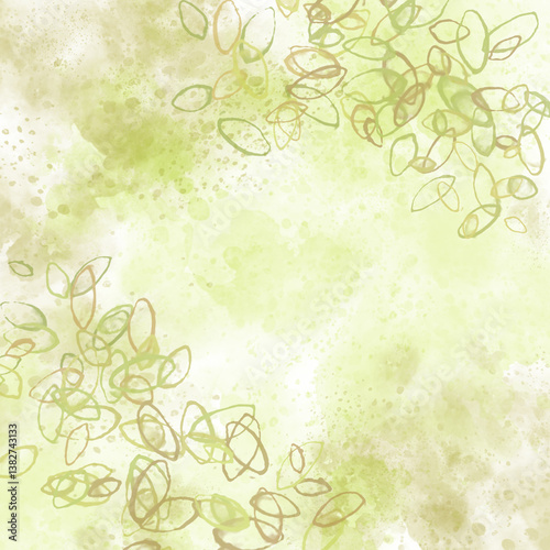 Wallpaper Mural Spring Foliage Watercolor Abstract Background with Delicate Leaf Motifs and Soft Green Gradient for Nature-Inspired Design Projects Torontodigital.ca