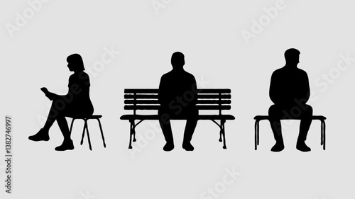 Urban Park Bench Silhouette: Emotion, Loneliness & Social Dynamics in Modern Cityscape