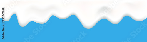 Yogurt, cream, glaze, liquid or paint wave realistic 3d texture.