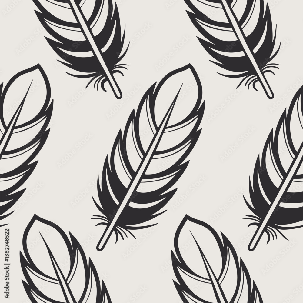 Obraz premium seamless pattern with feathers