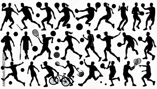 Dynamic Athletics and Fitness: Silhouetted Action in Diverse Sporting Activities - Sportsmanship and Exercise in Motion