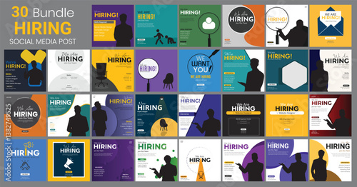 Promotional Social Media hiring job vacancy web banner template,We are hiring recruitment open job vacancy design vector social media post, Clean and simple employee hiring social media post, 