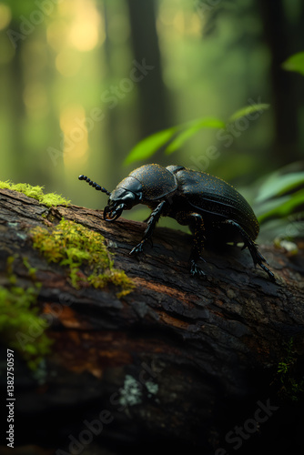 Xylophagous Beetle: Nature's Recycler Amidst Decay and Renewal in the Forest