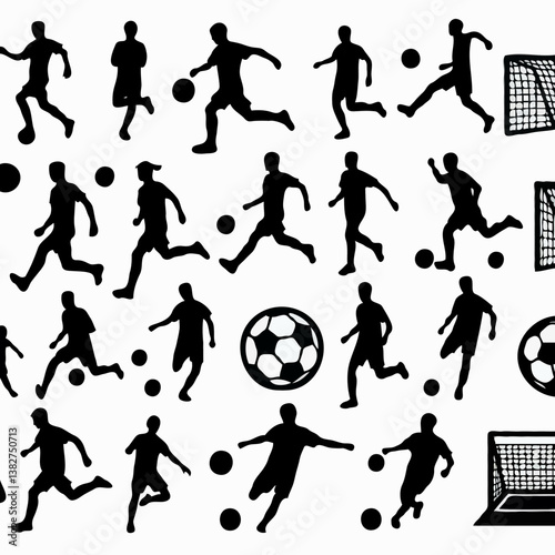Dynamic Silhouette of Soccer Goalkeeper in Action: Summer Sports, Soccer Practice and Team Spirit