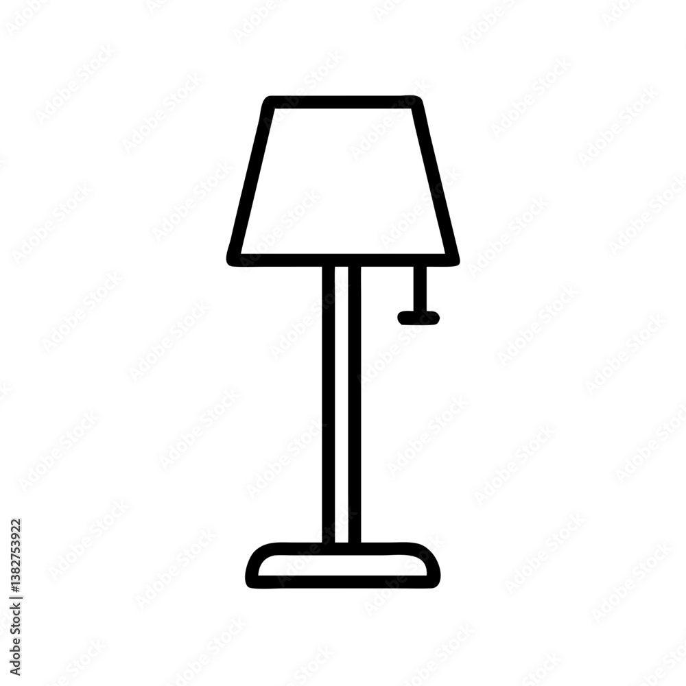floor lamp vector icon, simple black outline line icon of floor lamp, furniture vector line art icon floor lamp vector icon, simple black outline line icon of floor lamp, furniture vector line art icon