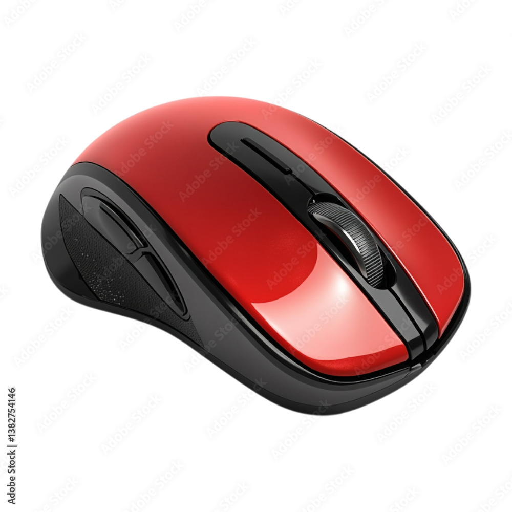 Transparent or PNG Image of Red and Black Wireless Computer Mouse Transparent or PNG Image of Red and Black Wireless Computer Mouse