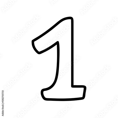 Number 1 icon in minimalist line art style