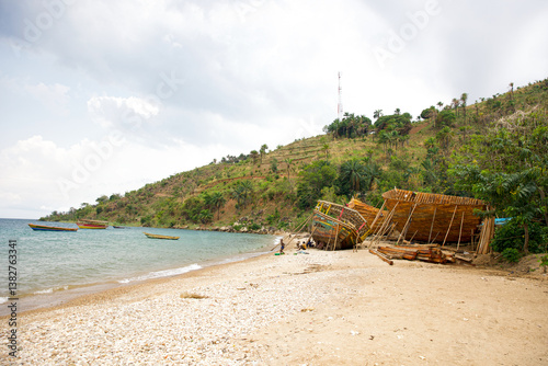 Lake Tanganyika shore view in Kigoma, Tanzania on october 24, 2024