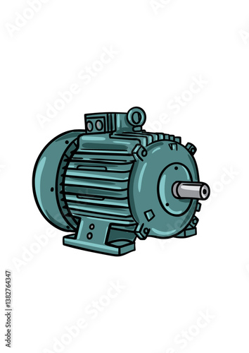 vector illustration of 3phase electric motor