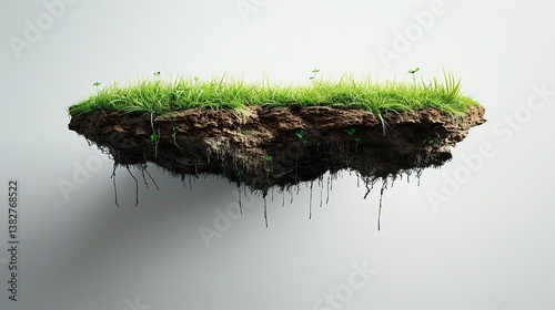 a close-up of a piece of land with grass growing on it