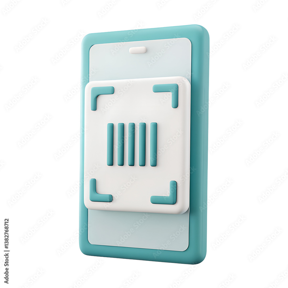 3d icon, A barcode scanner icon, green theme 3d icon, A barcode scanner icon, green theme