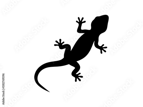 Pet lizard silhouette vector flat illustration design.