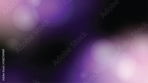 Glowing Dark Purple Blurry Celestial Bokeh Light Background
