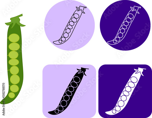 Peas icon logo. Vector flat Outline peas vector icon for web design isolated on white background For logo, web, package, sticker. Eat green