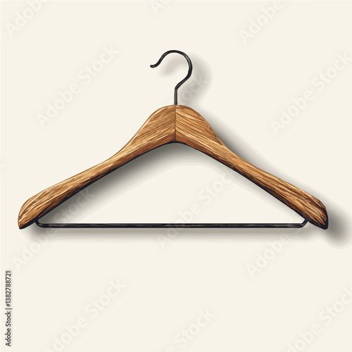 Coat hanger minimalist flat illustration, featuring a clean design isolated on a white background.

