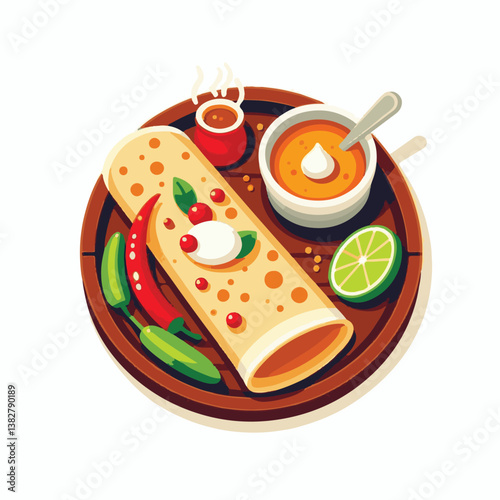 food, chutney, breakfast, indian, healthy, sambar, restaurant, dosa, meal, traditional, sambhar, masala, cuisine, vegetarian, asian, india, curry, plate, kerala, served, delicious, masala dosa, fresh,