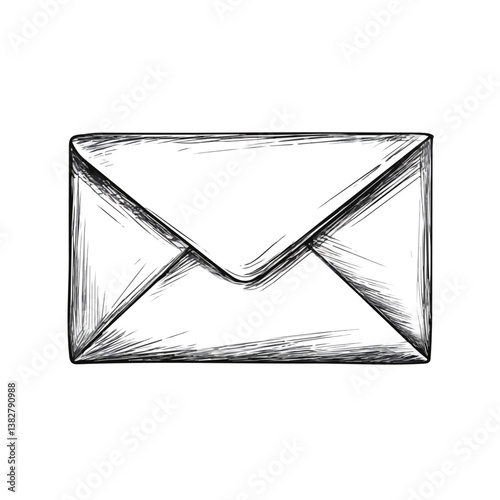 Envelope minimalist flat illustration, featuring a clean design isolated on a white background.

