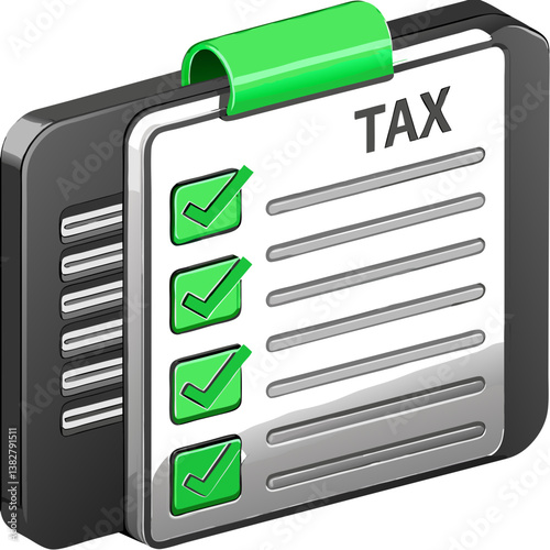 Tax checklist with green check marks on a clipboard  