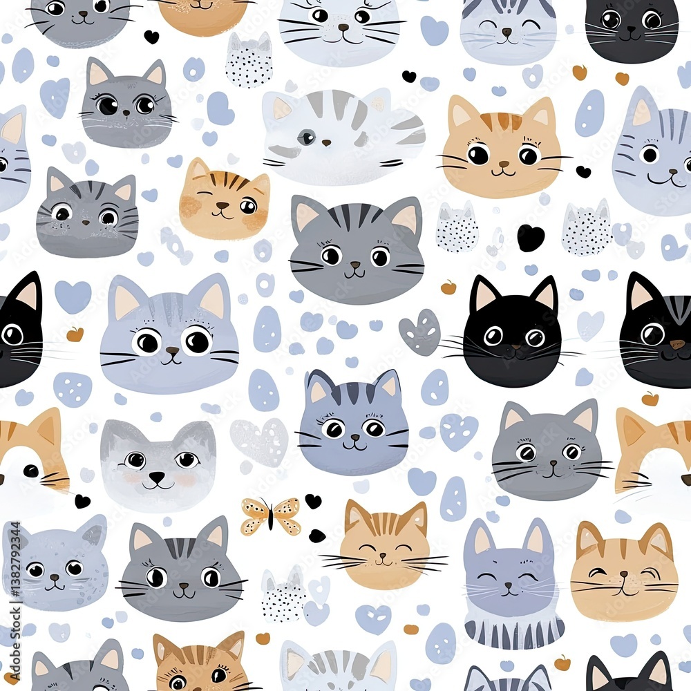 A delightful collection of cute animals creates a cheerful atmosphere with soft pastels and ample space for writing or design SEAMLESS PATTERN A delightful collection of cute animals creates a cheerful atmosphere with soft pastels and ample space for writing or design SEAMLESS PATTERN