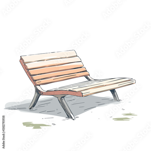 Incline bench minimalist flat illustration, featuring a clean design isolated on a white background.

