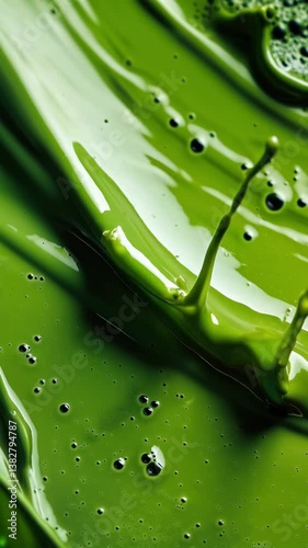 Vibrant Splash of Matcha Green Tea in Motion