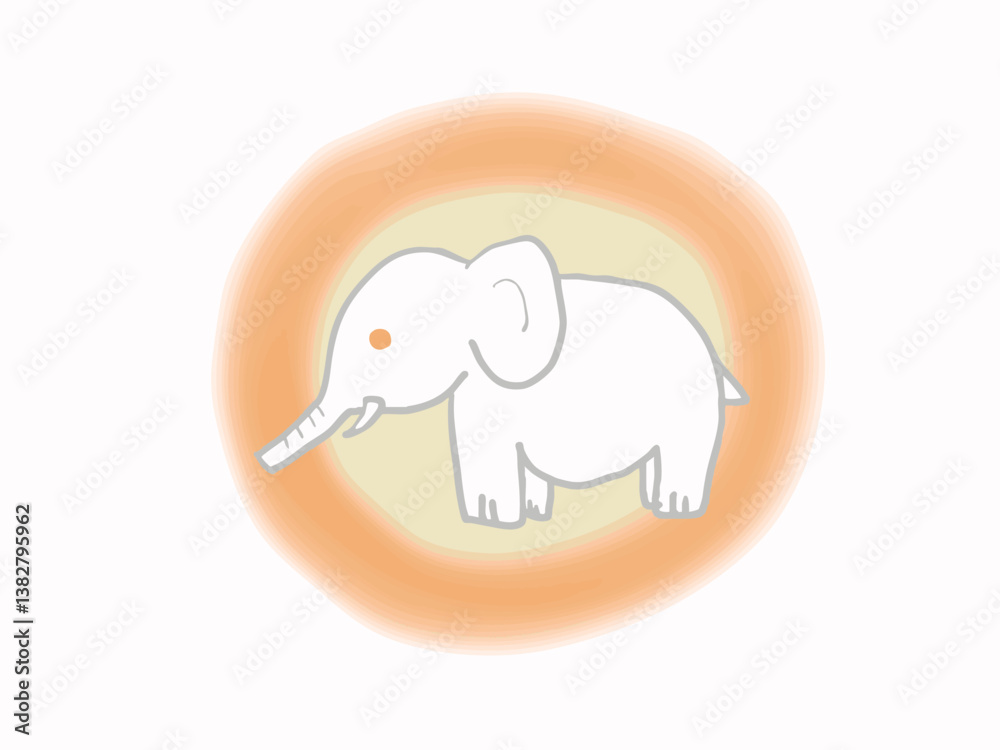 Illustration of an albino elephant that appeared in a precognitive dream about Buddha's pregnancy Illustration of an albino elephant that appeared in a precognitive dream about Buddha's pregnancy