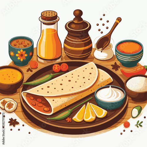 food, chutney, breakfast, indian, healthy, sambar, restaurant, dosa, meal, traditional, sambhar, masala, cuisine, vegetarian, asian, india, curry, plate, kerala, served, delicious, masala dosa, fresh,