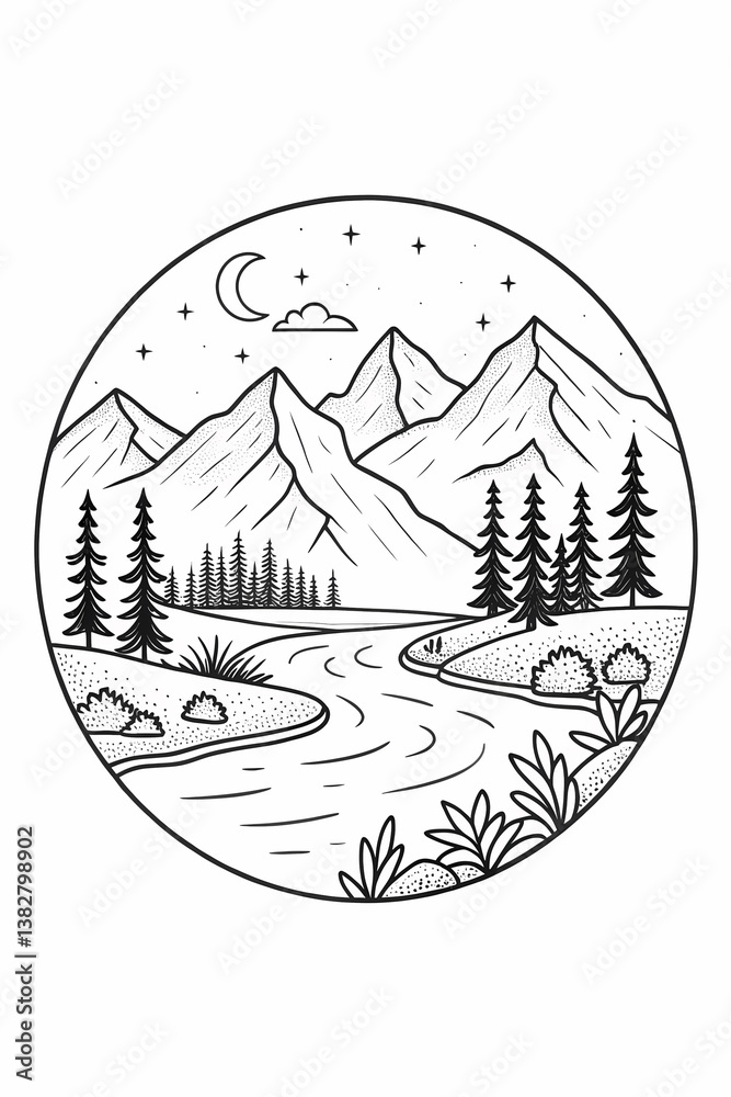 forest in one line. vector illustration of a forest with many trees. graphic illustration forest in one line. vector illustration of a forest with many trees. graphic illustration