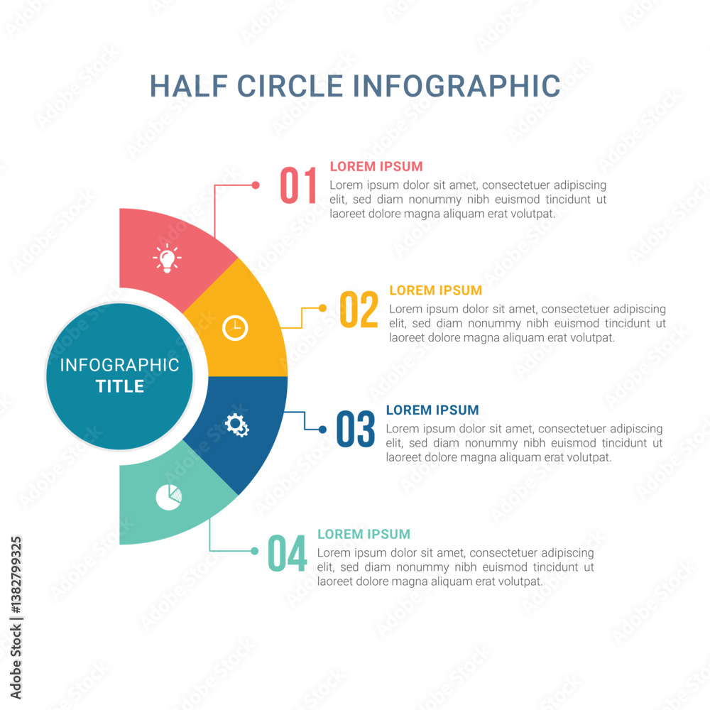 Half Circle infographic 4 steps Half Circle infographic 4 steps