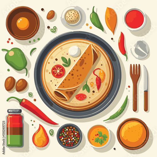 food, chutney, breakfast, indian, healthy, sambar, restaurant, dosa, meal, traditional, sambhar, masala, cuisine, vegetarian, asian, india, curry, plate, kerala, served, delicious, masala dosa, fresh,
