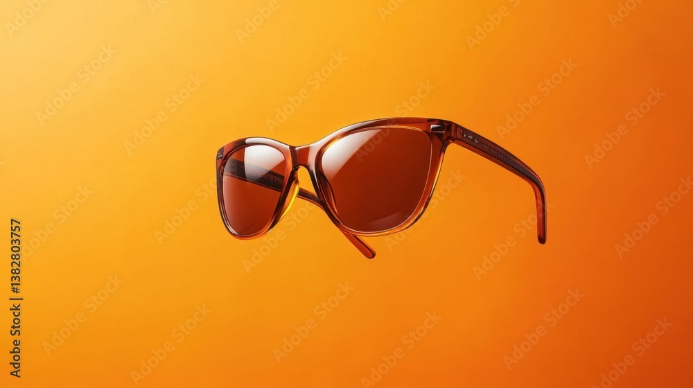 Floating sunglasses on orange Floating sunglasses on orange
