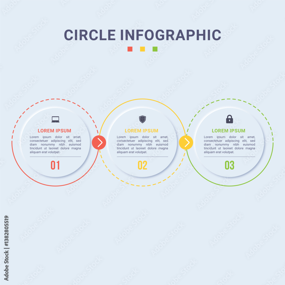 Fototapeta premium Neumorphism circle Infographic
