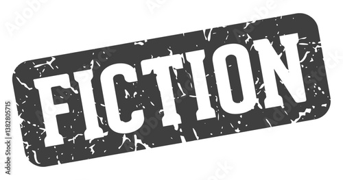 fiction rectangular sign. fiction stamp