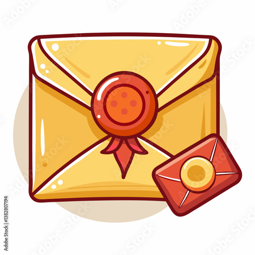 A stylish sealed letter vector, perfect for branding, stationery, or creative projects.