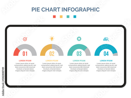 Pie chart infographic 4 steps