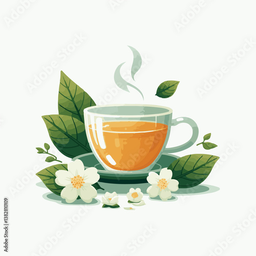aroma, background, jasmine, plant, flower, tea, green, white, herbal, blossom, natural, organic, floral, petal, leaf, nature, cup, drink, closeup, isolated, bloom, flora, fresh, design, spring, bloomi