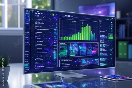 Wallpaper Mural Project-based learning platforms shown with interactive dashboard, students collaborating online. Torontodigital.ca