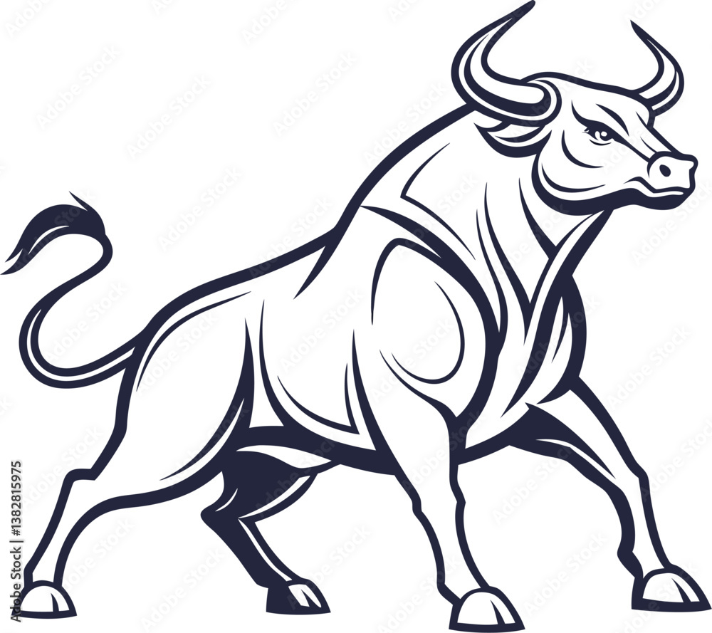 Fototapeta premium angry bull vector