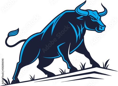 vector illustration of a bull