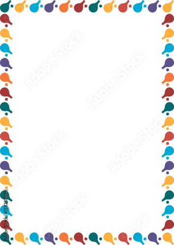 Ping pong game frame. Colorful design for players template. Frame with empty space for your text