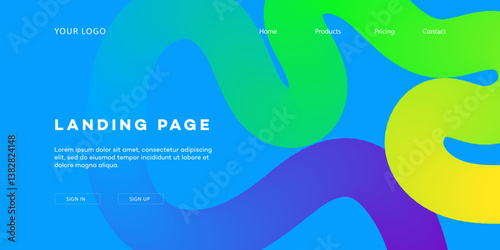 Vibrant Gradient Landing Page Design Abstract Colorful Waves