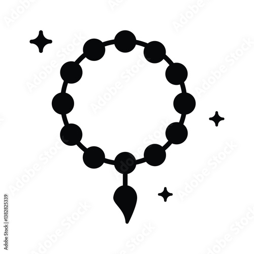 Get a sight of this amazing glyph icon of rosary beads