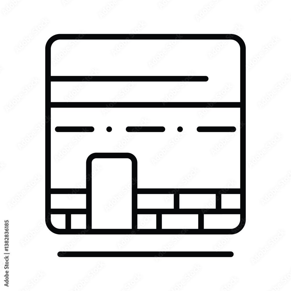 Fototapeta premium Here is a premium outline icon of holy khana kaaba