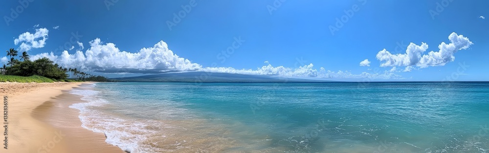 Serene Tropical Sea with Blue Sky and Gentle Waves Serene Tropical Sea with Blue Sky and Gentle Waves