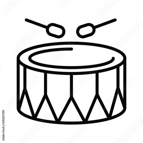 Download our premium line style icon of drum beat