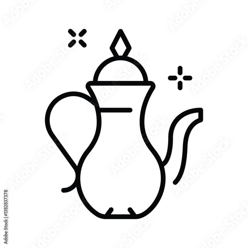 Grab this easy to use line icon of arabic teapot