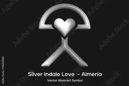 Indalolove symbol vector silver 3d