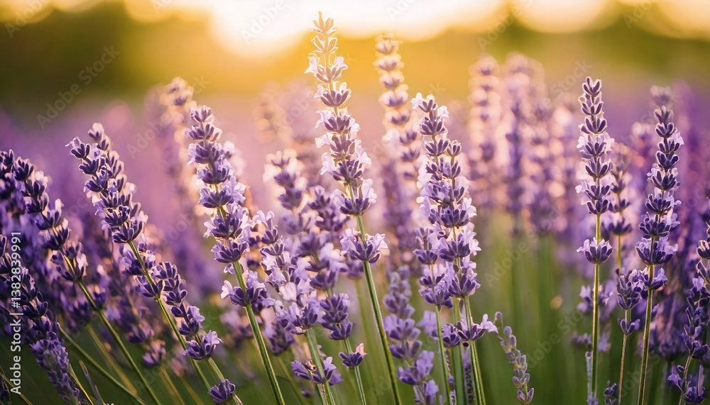 Obraz premium 美しいラベンダーの花畑 フォトジェニックな風景